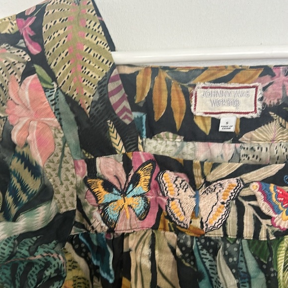 JOHNNY WAS TROPICAL PUFF-SLEEVE TUNIC DRESS IN MULTI - Picture 5 of 5